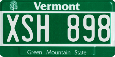 VT license plate XSH898