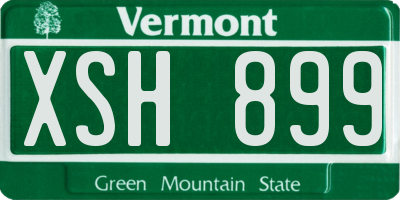 VT license plate XSH899