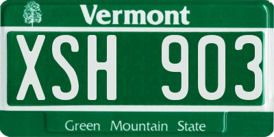 VT license plate XSH903