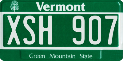 VT license plate XSH907