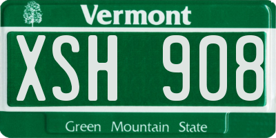 VT license plate XSH908