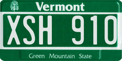 VT license plate XSH910