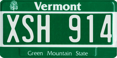VT license plate XSH914