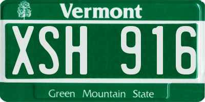 VT license plate XSH916