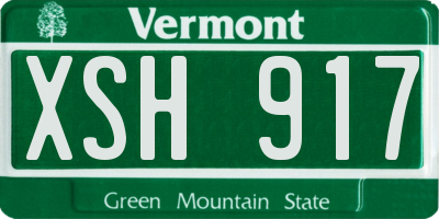 VT license plate XSH917