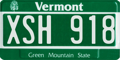 VT license plate XSH918