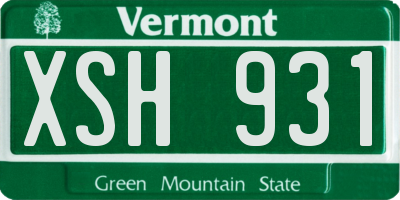 VT license plate XSH931