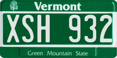 VT license plate XSH932