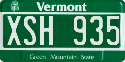 VT license plate XSH935
