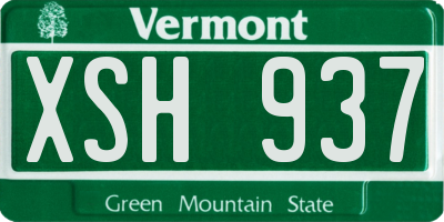 VT license plate XSH937