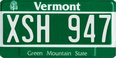 VT license plate XSH947