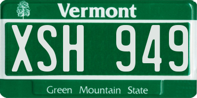 VT license plate XSH949