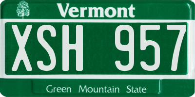 VT license plate XSH957
