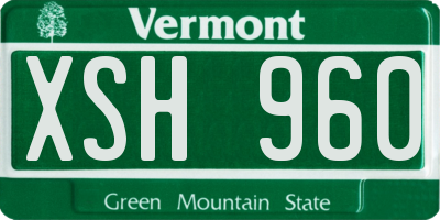 VT license plate XSH960