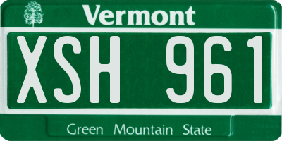 VT license plate XSH961