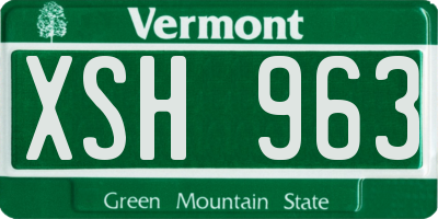 VT license plate XSH963