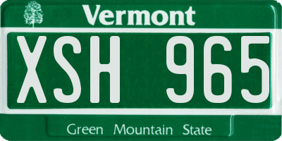 VT license plate XSH965