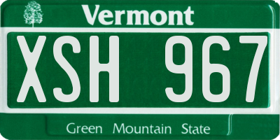 VT license plate XSH967