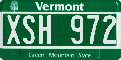VT license plate XSH972
