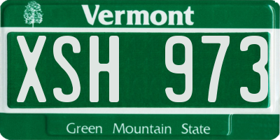 VT license plate XSH973