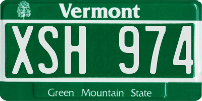 VT license plate XSH974