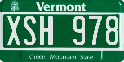 VT license plate XSH978