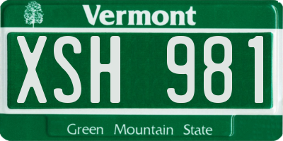 VT license plate XSH981