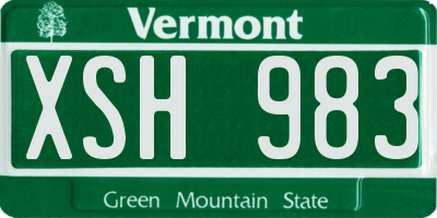 VT license plate XSH983