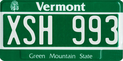 VT license plate XSH993