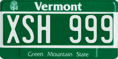VT license plate XSH999