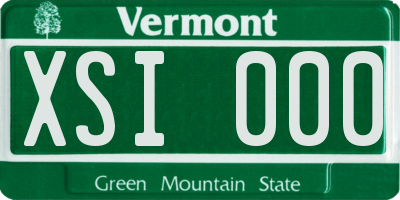 VT license plate XSI000