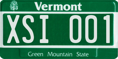 VT license plate XSI001
