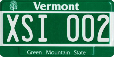 VT license plate XSI002