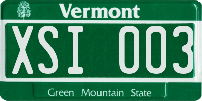VT license plate XSI003