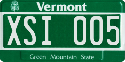 VT license plate XSI005