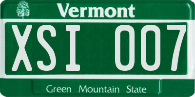 VT license plate XSI007