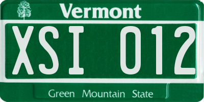 VT license plate XSI012