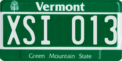 VT license plate XSI013
