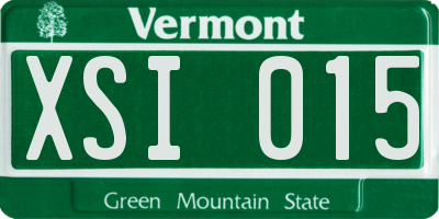 VT license plate XSI015