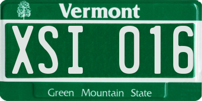 VT license plate XSI016