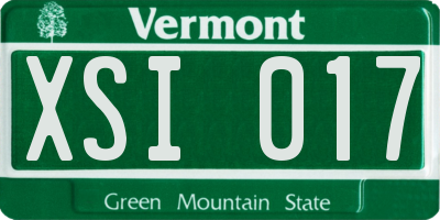 VT license plate XSI017