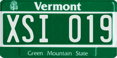 VT license plate XSI019