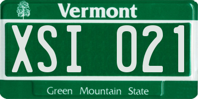 VT license plate XSI021