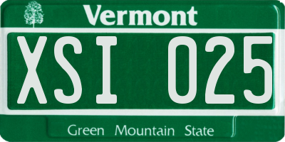 VT license plate XSI025
