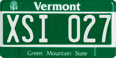 VT license plate XSI027