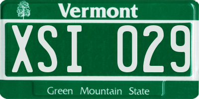 VT license plate XSI029