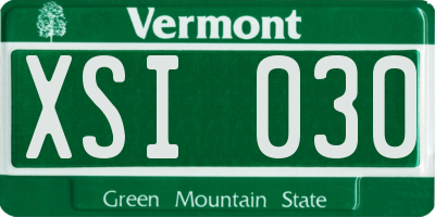 VT license plate XSI030