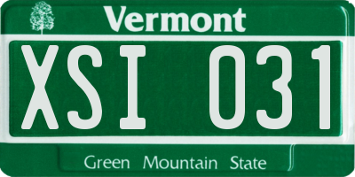 VT license plate XSI031