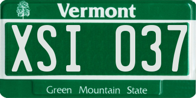 VT license plate XSI037