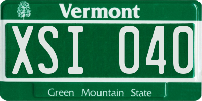 VT license plate XSI040